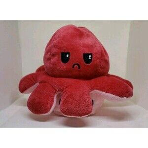 Reversible Octopus Plush (Multiple Colors Available) Sad Frown Angry Happy Smile